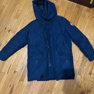 Canada Goose Dark Blue Hooded Puffer Jacket